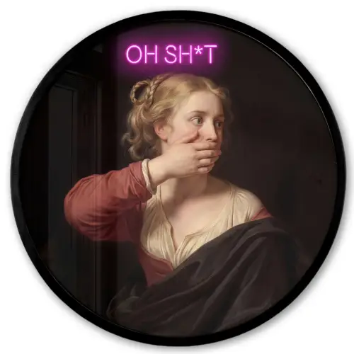 Quote - Neon - vrouw Fotolijst rond zonder passe partout klein -3d