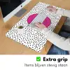 Smiley - Roze - Stippen Muismat XXL klein -sfeer3