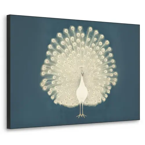 Vogel - Blauw - Vintage Textielframe - compleet frame klein -3d