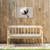 Katoenbol - Minimalistisch - Wit Tuinposter op houten frame 2 cm dik klein -sfeer4