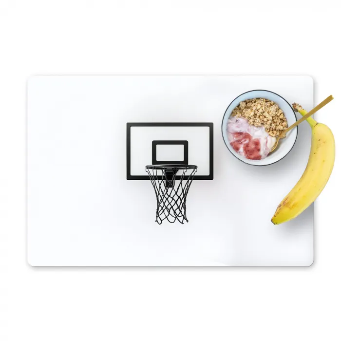 Basketbalbord - Minimalistisch - Zwart Placemat vinyl groot -zzzproduct_Kitchenyeah-website