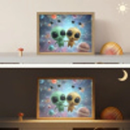 Aliens - Ruimte - Planeten Light Box met batterij (Wandlamp kind) middel -sfeer3_kind