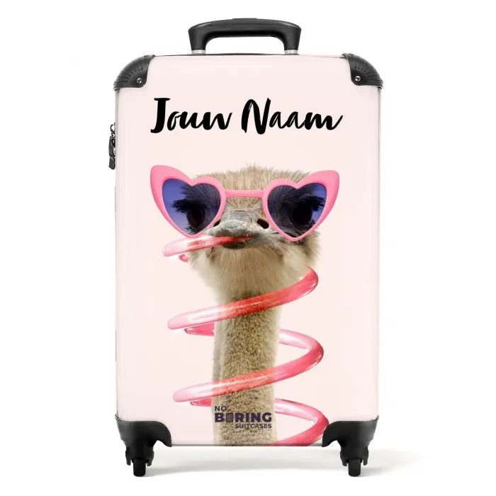 Sierk Struisvogel Roze NBS - Handbagage koffer - Kinderen Unisex middel -productfoto_recht