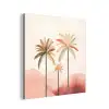 Palmbomen - Heuvels - Minimalistisch - Zachtroze aluminium wit klein -3d