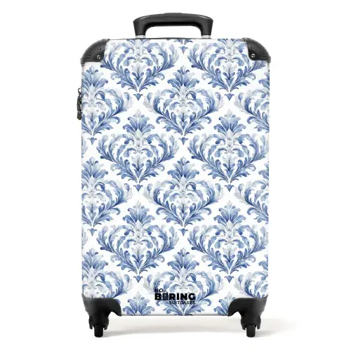 Barok patroon blauw NBS - Handbagage koffer - Kinderen Unisex middel -productfoto_recht