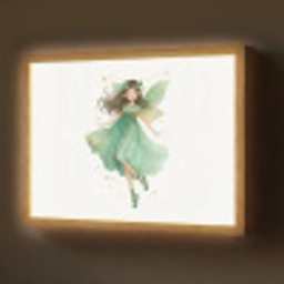 Bosfee - Groen - Sprookje Light Box met batterij (Wandlamp) middel -z3d_website