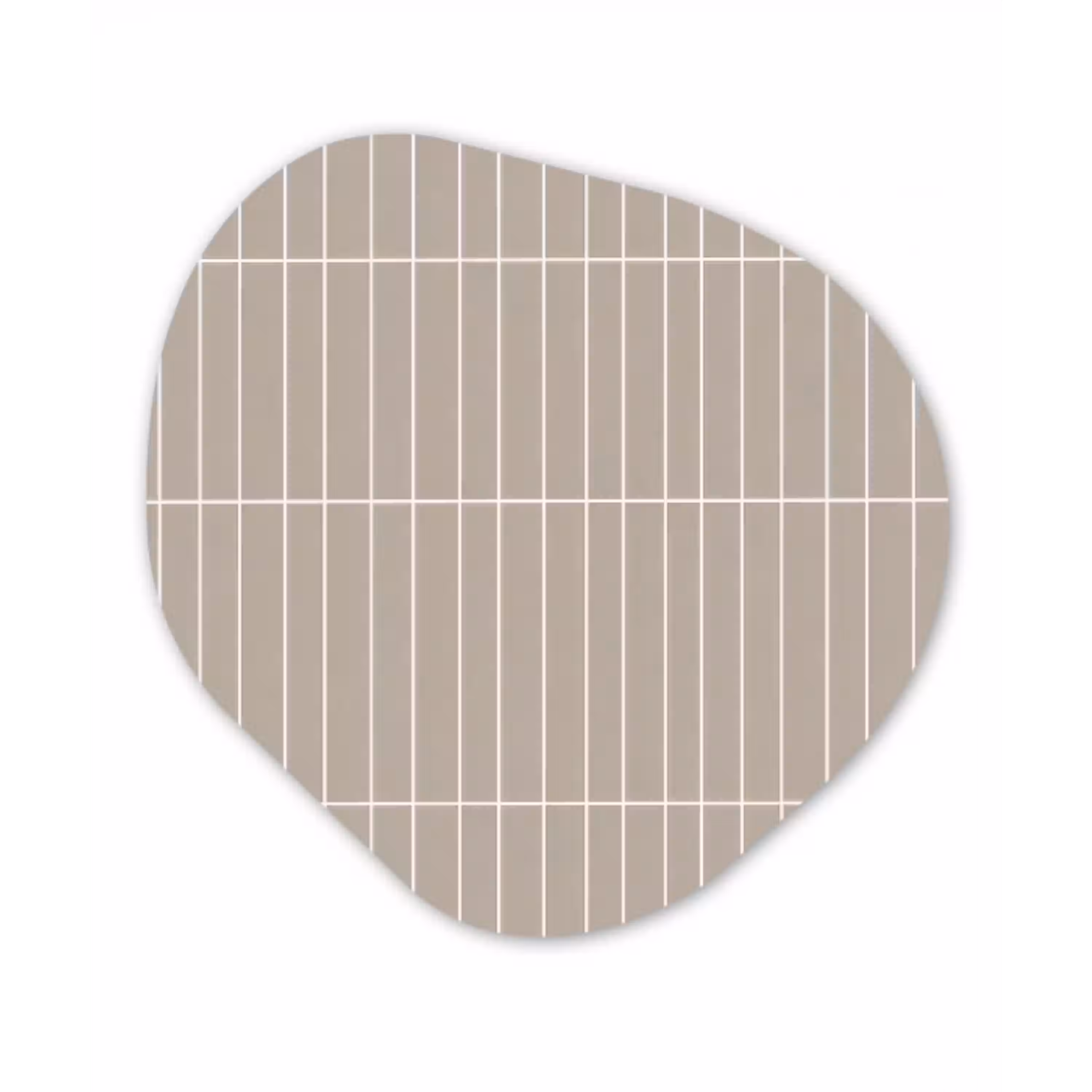 Verticaal - Wandtegel - Licht Beige Wandcirkel Organisch Aluminium middel 851 -3d