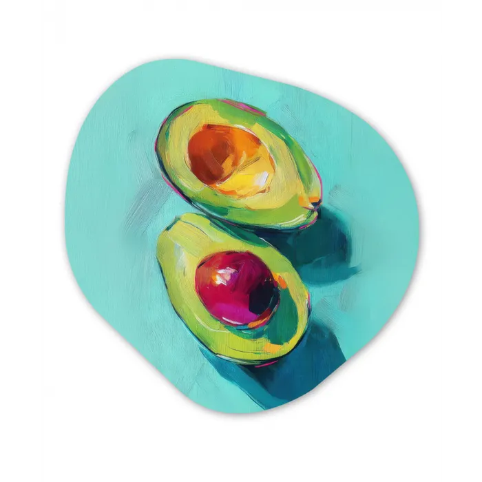 Avocado - Groen - Pit - Schaduw Wandcirkel Organisch Aluminium middel -3d