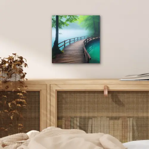 Brug - Water - Rivier - Bos aluminium wit klein -sfeer3