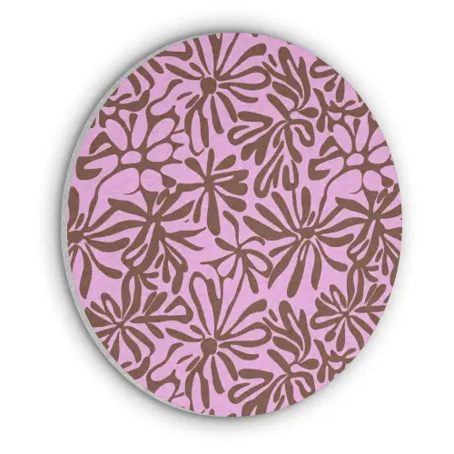 Organisch - Patroon - Roze Akoestische PET Vilt - Rond klein 838 -3d