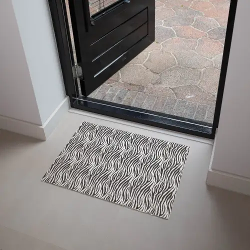 Zwart - Wit - Zebra - Patroon Deurmat klein 898 -sfeer5