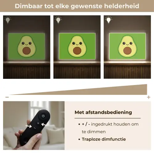 Avocado - Groen - Speels Light Box met batterij (Wandlamp kind) middel -USP_dimbaarNL