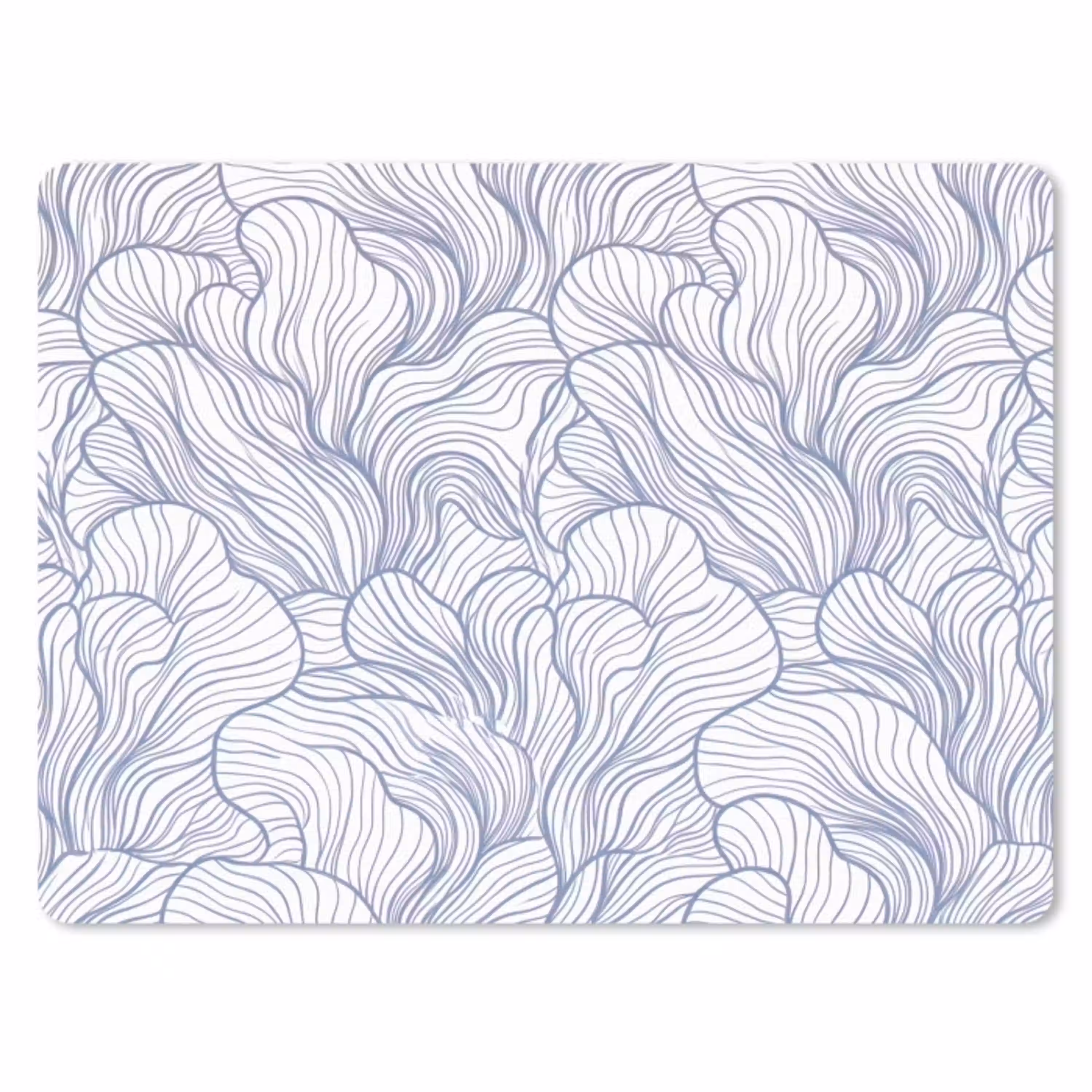 Patroon - Lijnen - Organisch - Abstract - Blauw muismat rubber klein -3d