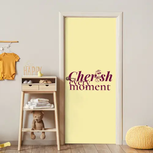 Cherish every moment - Cocktailglas - Geel deurposter klein -sfeer4
