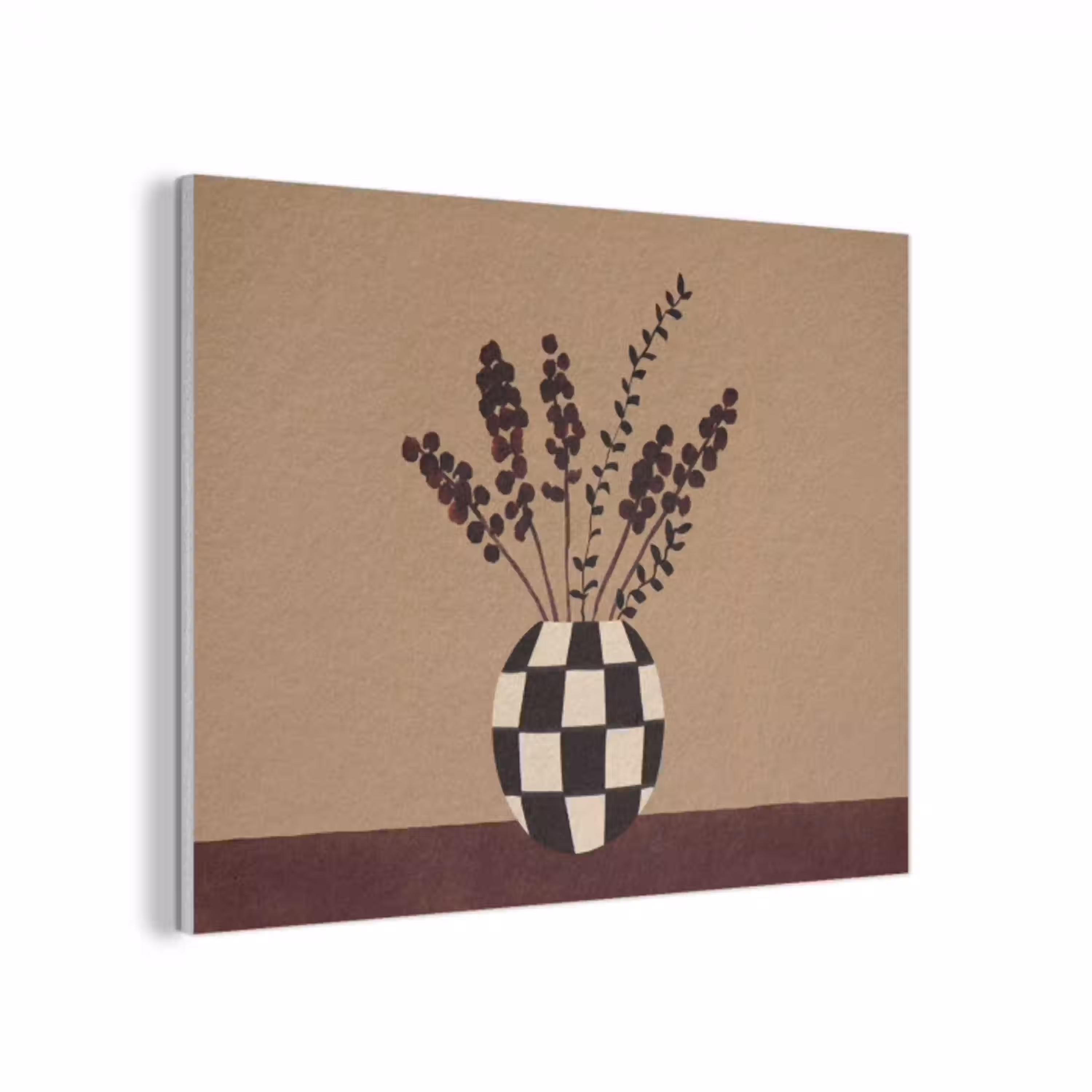 Minimalistisch - Vaas - Bloemen - Bruin PET vilt klein -3d