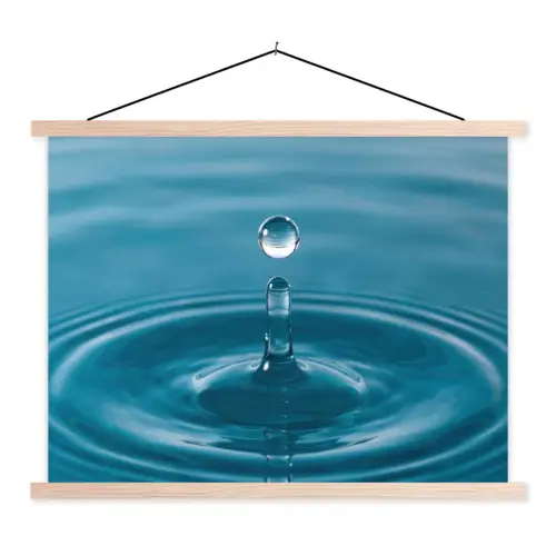 Waterdruppel - Water - Oppervlakte textielposter latten blank klein -3d
