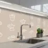 Koffie - Broodjes - Beige - Patroon keuken achterwand 2 middel -3d_schuin