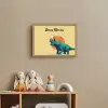 Triceratops - Hoorns - Cirkel - Oranje Light Box met batterij (Wandlamp kind) middel -sfeer2_kind