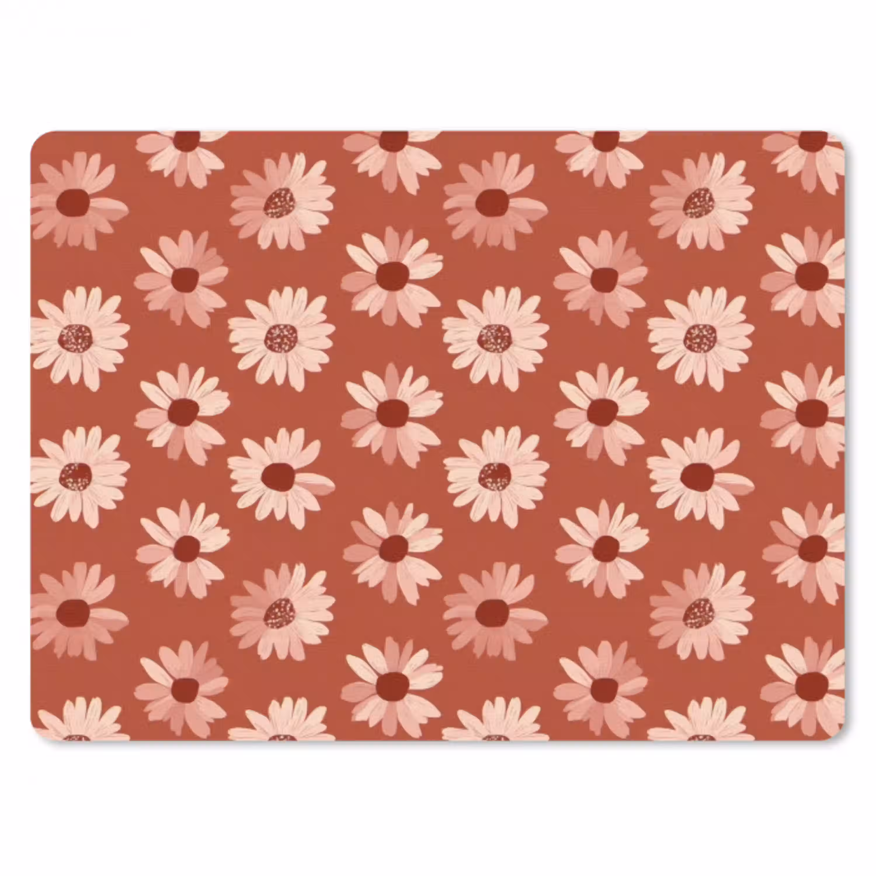 Madelief - Retro - Terracotta muismat rubber klein 262 -3d