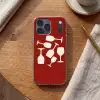 Wijnglazen - Silhouetten - Wit Telefoonhoesje iPhone 17 Pro Max klein -sfeer1