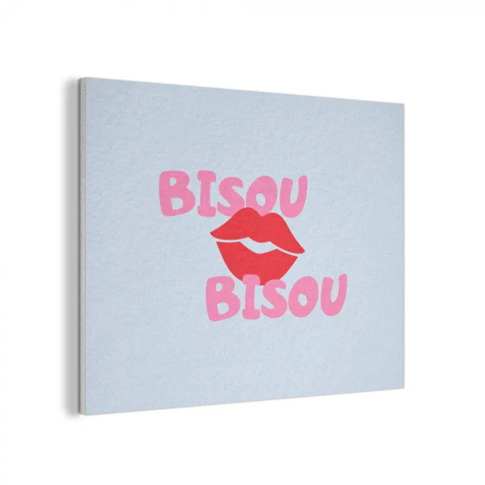 Lippen - Bisou - Blauw PET vilt klein -3d