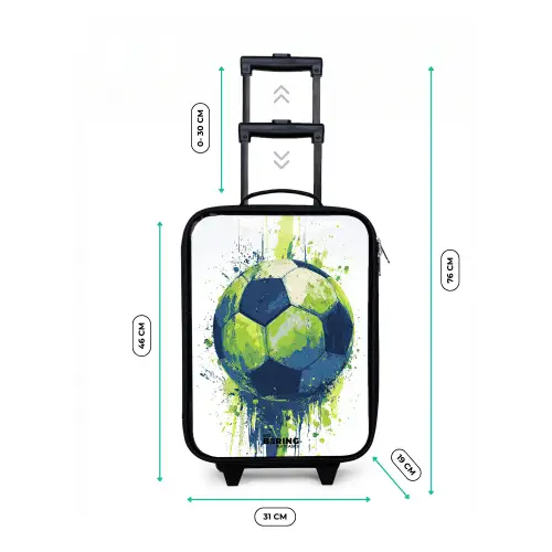 Voetbal - Verf - Groen - Blauw Kinderkoffer - Zwart klein -productfoto_formaten