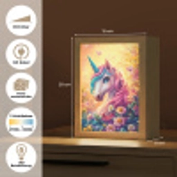 Eenhoorn - Roze - Kleurrijk - Sprookjesbos Light Box met kabel (Kinderlampje) klein -USP_websiteoverzichtDE