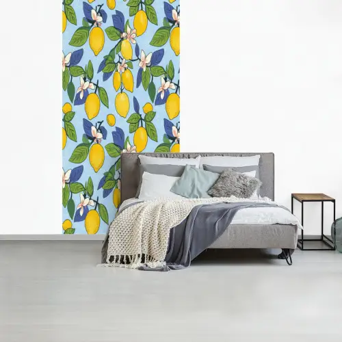 Illustratie - Citroen - Patroon fotobehang vinyl groot 64 -slaapkamer