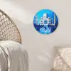 Taj Mahal - Ramadan - Blauw - Islamitische Wandcirkel kunststof plaat 5mm dik klein -sfeer5