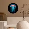Kwal - Tentakels - Blauw - Licht Wandcirkel behangsticker klein -sfeer1