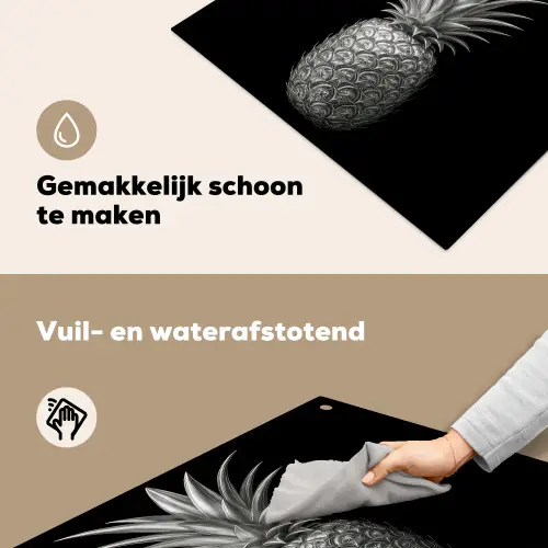 Ananas - Gedetailleerd - Bladeren Inductie beschemer met haakjes middel -ky-schoon-nl