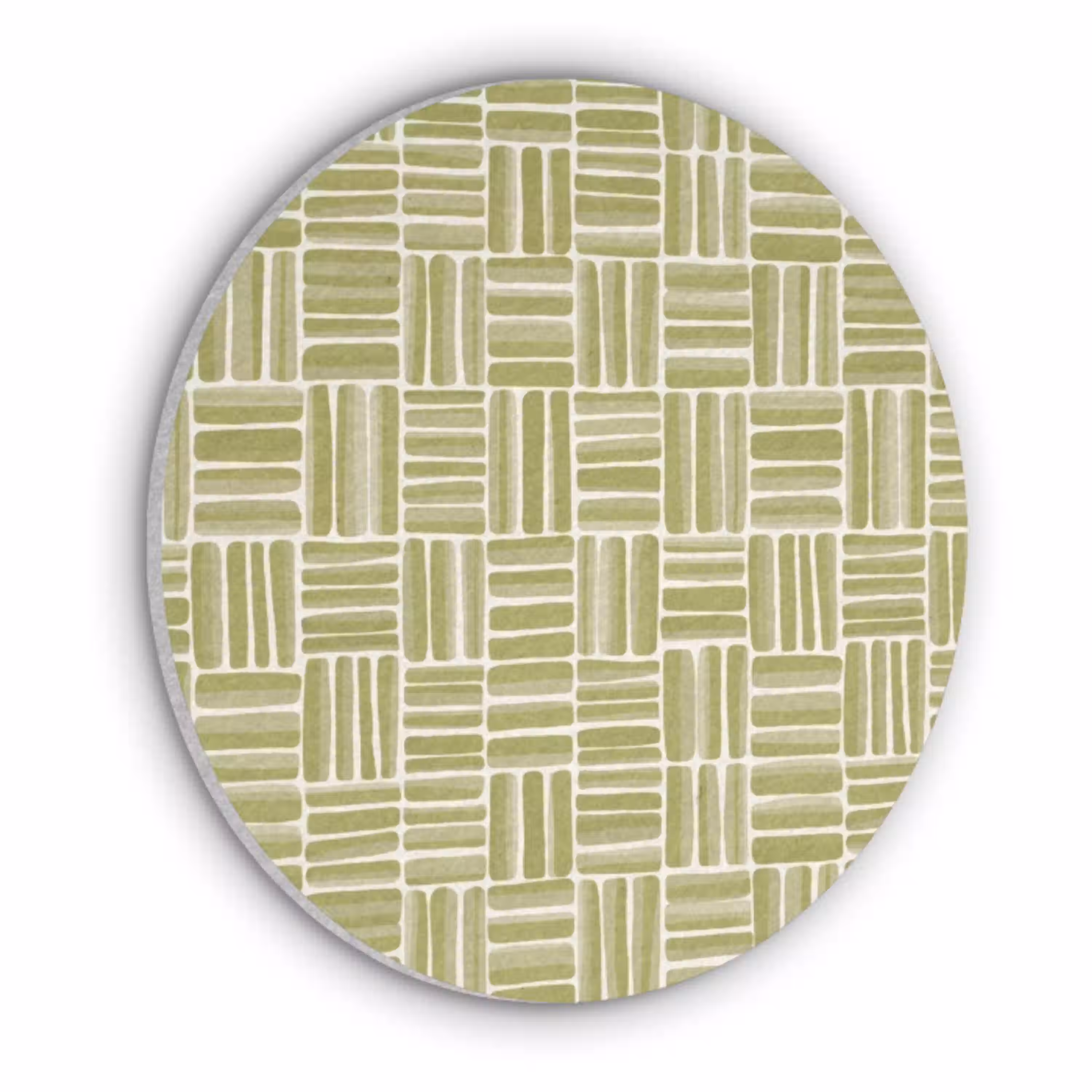 Vlecht - Patroon - Groen Akoestische PET Vilt - Rond klein 838 -3d