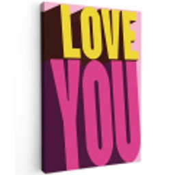 Love - Tekst - Roze - Valentijn Tuinposter op houten frame 2 cm dik klein -3d