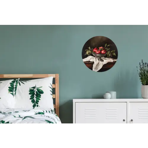 Granaatappels - Klassiek - Vintage Wandcirkel aluminium klein -slaapkamer
