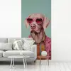 Hond - Overhemd - Bloemen - Bril fotobehang vinyl groot -woonkamer