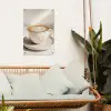 Cappuccino - Schuim - Schotel - Beige tuinposter los doek klein -sfeer7