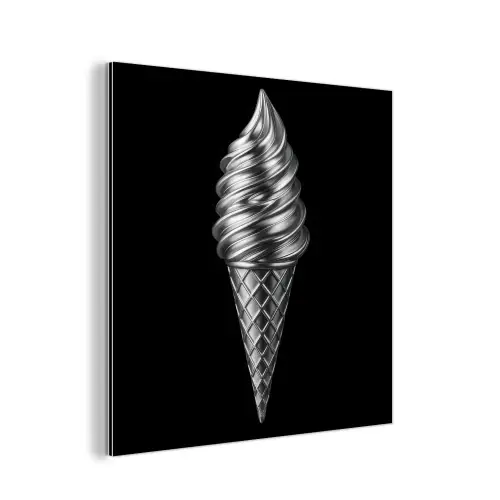 Softijs - Realistisch - Futuristisch aluminium wit klein -3d