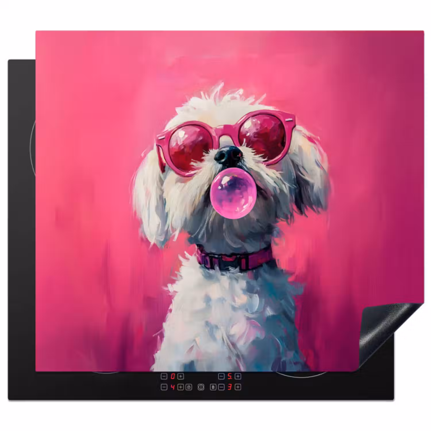 Inductie beschermer - Pink - Hond - Bubbel