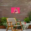 Tijger - Modern - Neon Tuinposter op houten frame 2 cm dik klein -sfeer3
