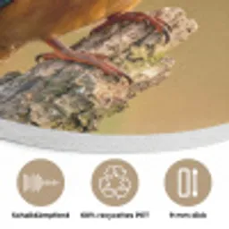 IJsvogel - Tak - Water - Kleurrijk - Levendig Akoestische PET Vilt - Rond klein -closeup_DE
