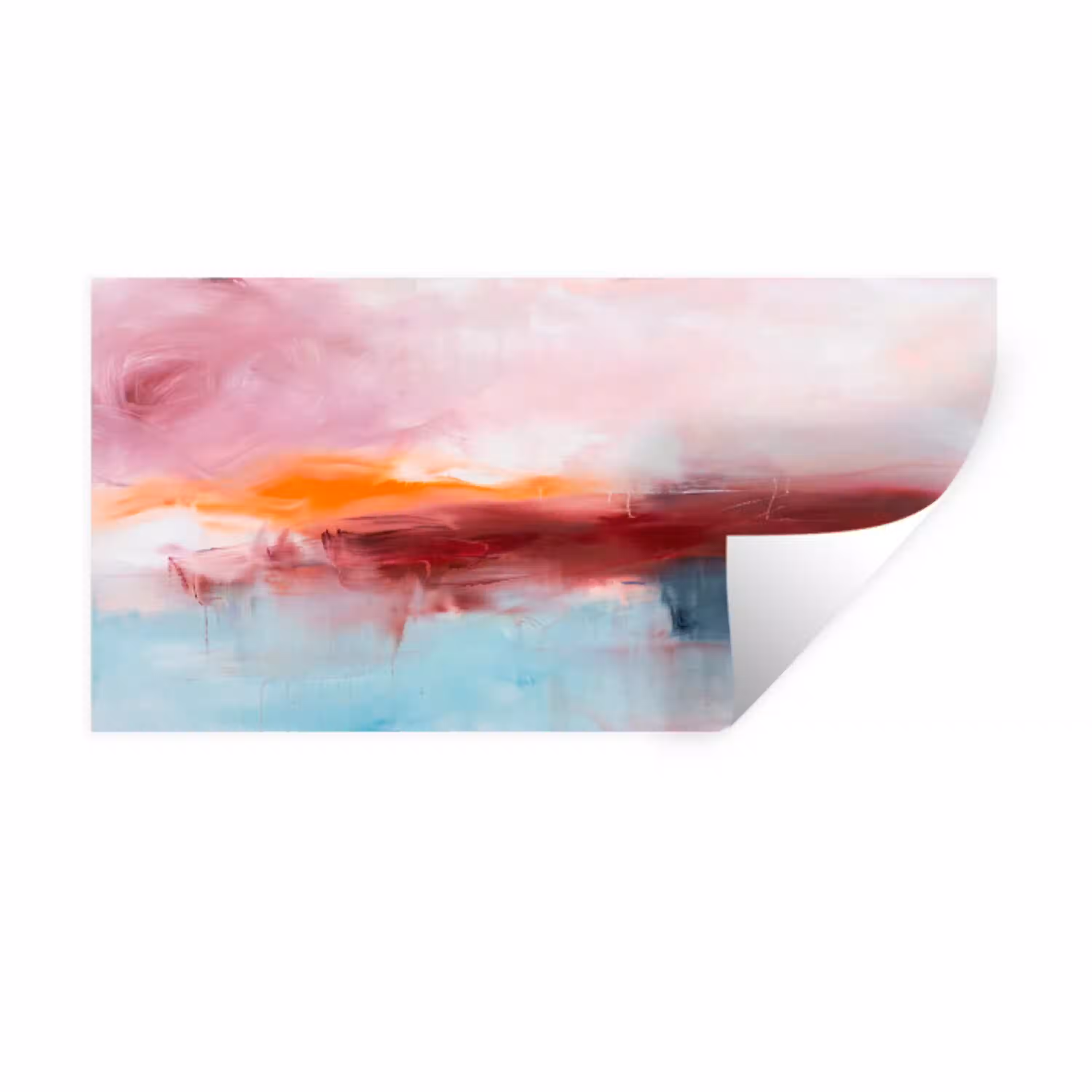 Abstract - Kleuren - Modern - Kunst - Roze Muursticker klein -3d