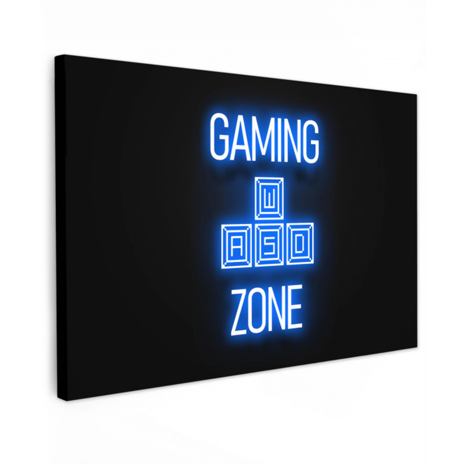 Gaming - Tekst - Gaming zone - Neon - Blauw canvas 2cm klein -z3d