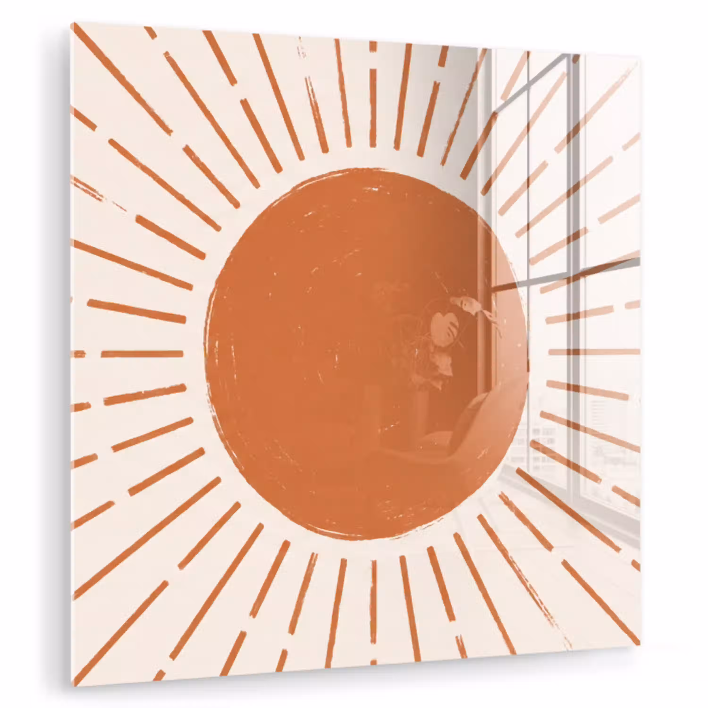 Zon - Stralen - Abstract - Terracotta - Modern plexiglas 5mm klein -zzzproduct_nieuw