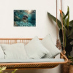 Zeehond - Water - Blauw tuinposter los doek klein -sfeer7