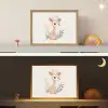 Hertje - Minimalistisch - Aquarel - Bladeren Light Box met batterij (Wandlamp kind) middel -sfeer3_kind