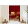 Volle maan - Landschap - Waterval fotobehang vinyl groot -bed