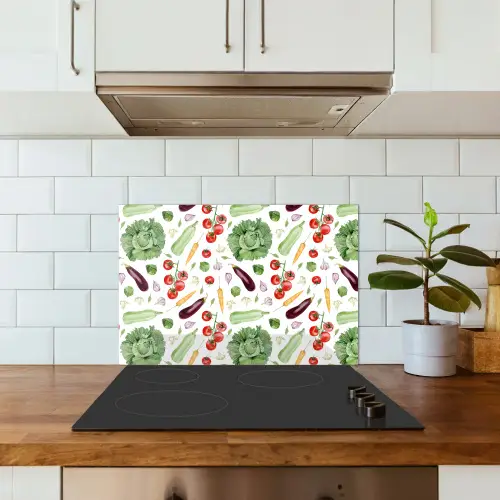 Patroon - Groente - Aquarel keuken achterwand spatscherm klein 900 -sfeer2