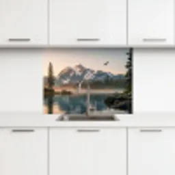 Bergen - Water - Bomen keuken achterwand 2 middel -3d
