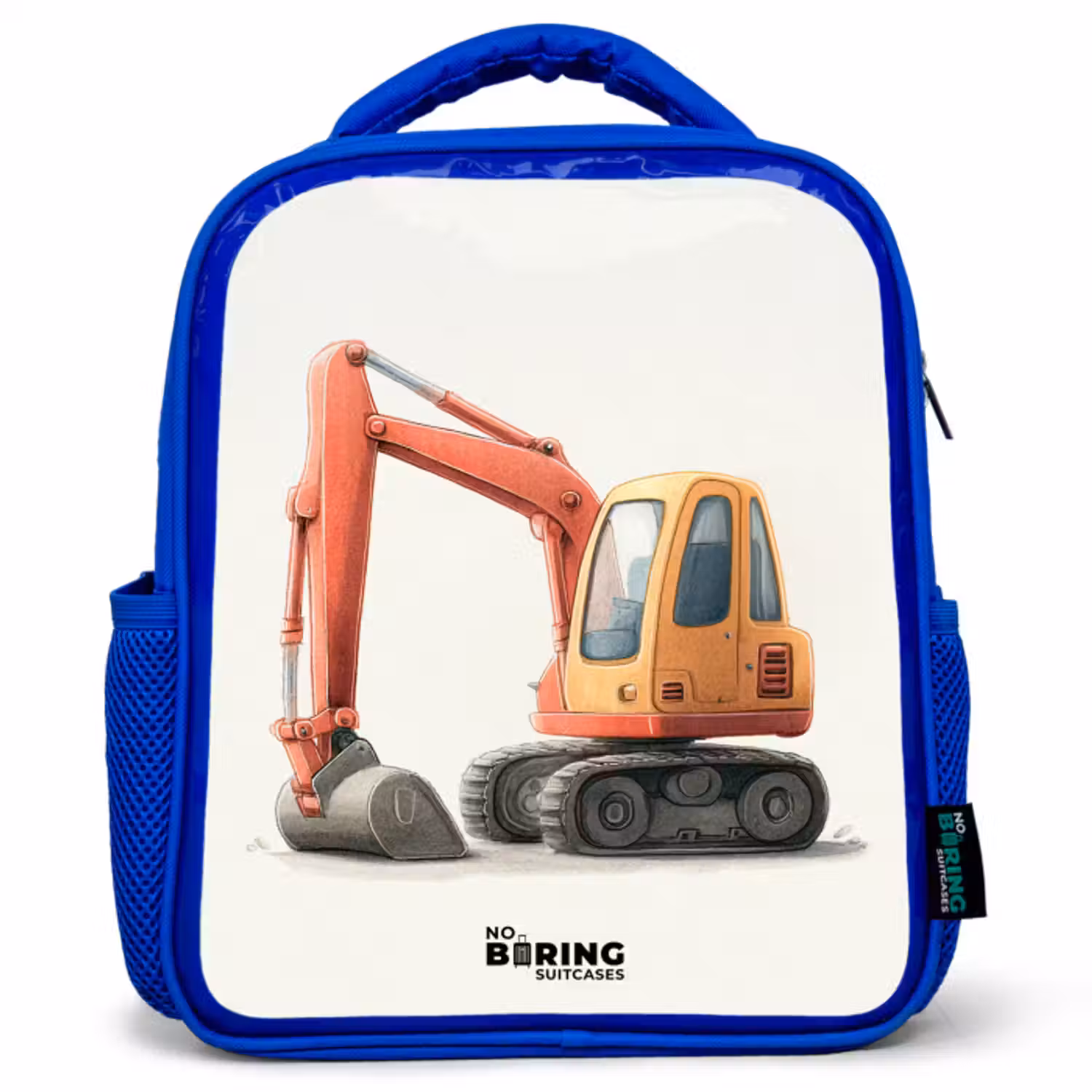 Rugzak kind - blauw - Graafmachine - Getekend - Oranje