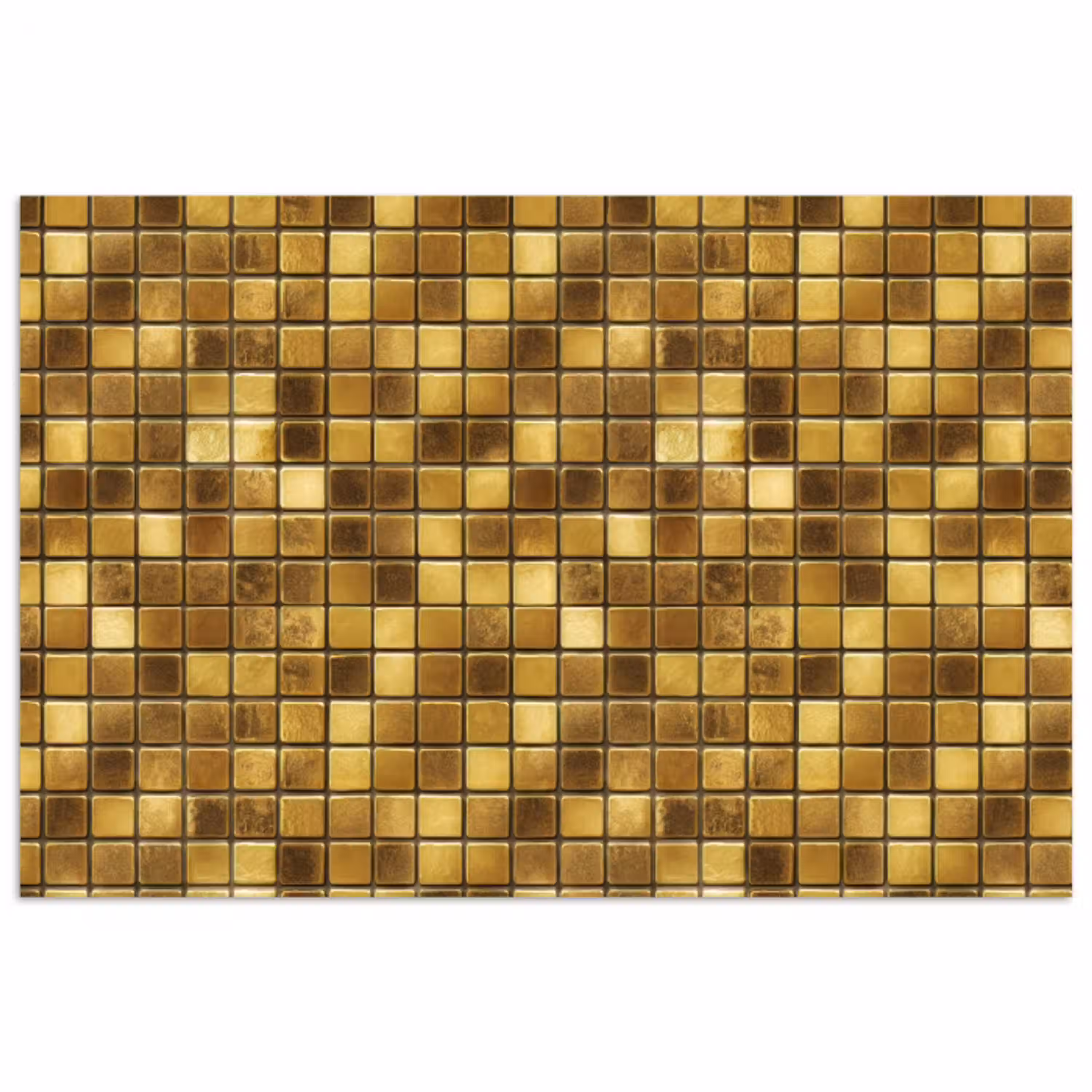Tegels - Mozaïek - Luxe - Warm Goud poster papier klein 62 -3d